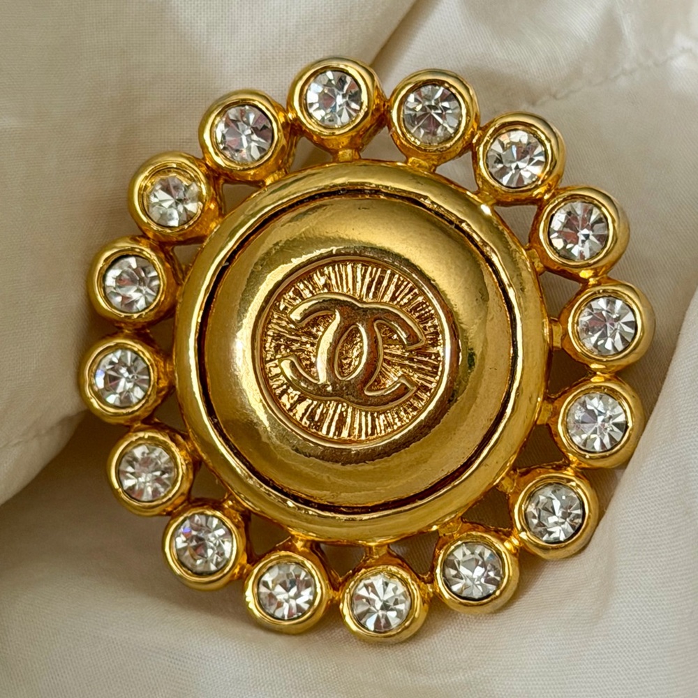Large Chanel Crystals Brooch